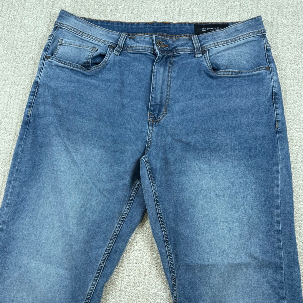 The Perfect Jean NYC Mens 36x32 Thick Thicc Athletic Fit Stretch Blue Jeans